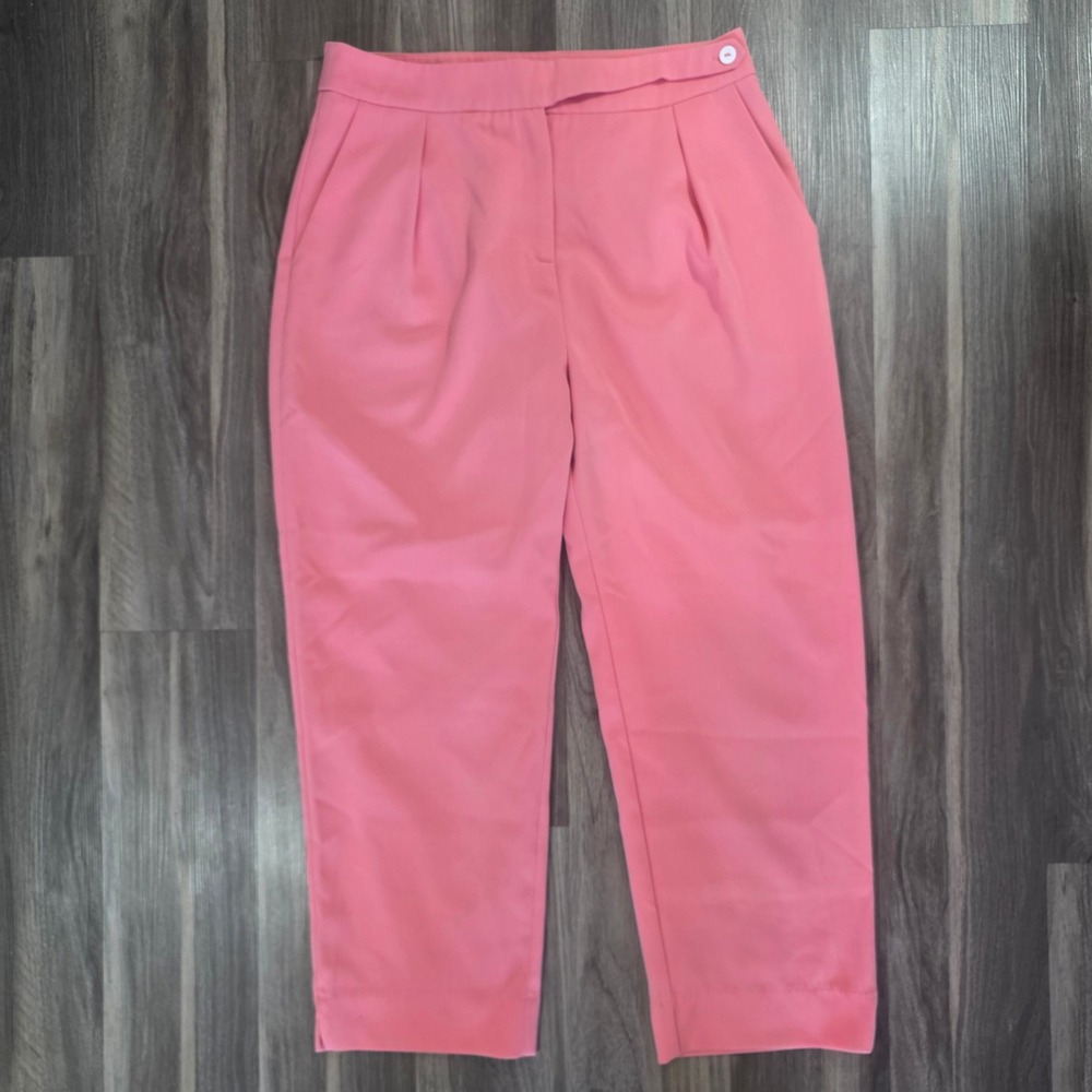 Love Bonito Pink High Waisted Pleated Tapered Trousers Pants US 10